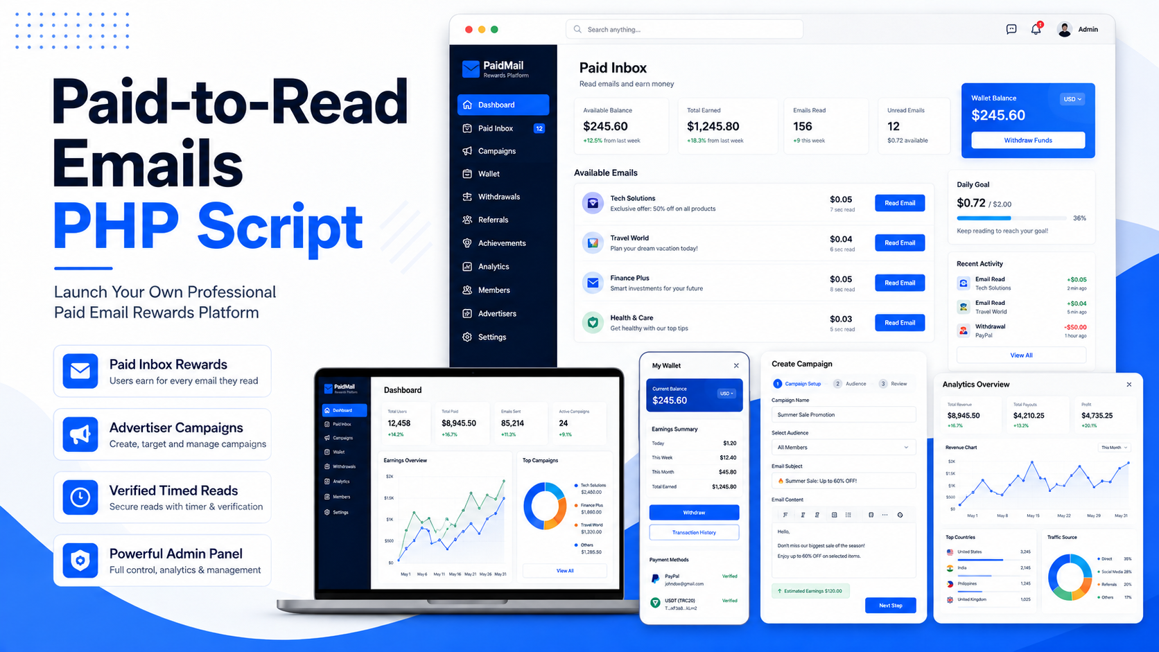 Get Paid To (GPT) Read Emails PHP Script – Scripts & Code
